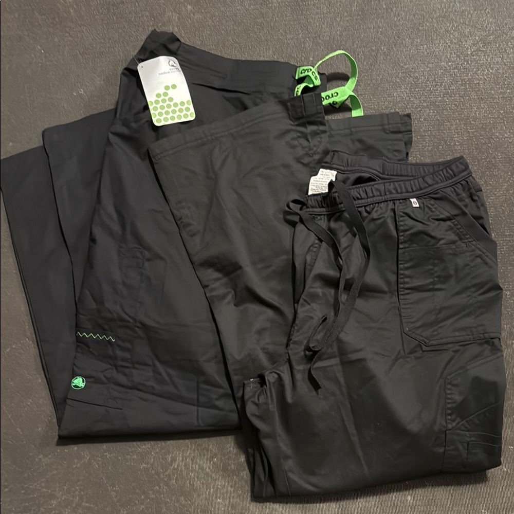 Women Black Scrub Pants XXL